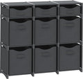 Cube Storage Organizer with 9 Storage Bins Included – Storage Cubes for Home Organization, Toy Storage, Office Storage, Living Room Storage, and General Storage Solution (Dark Grey)