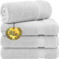 Cotton Paradise 100% Cotton Turkish Towel Set, Soft Absorbent Quick Dry, 4 Piece Bath Towel Set, Silver Grey