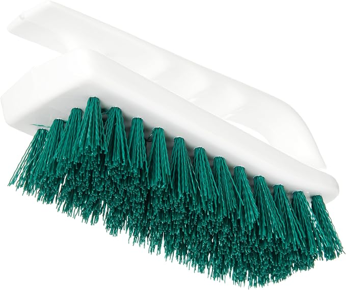 SPARTA 4002409 Ergonomic Iron-Shaped Handle Scrub Brush, 6", Green