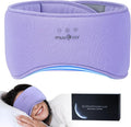 MUSICOZY Sleep Headphones Eye Mask Bluetooth 5.4, Bamboo Cotton Full Coverage Headphones Headband for Side Sleepers, Wireless Earphones with Speaker Sleep Music Earbuds for Men Women (Lavender Purple)