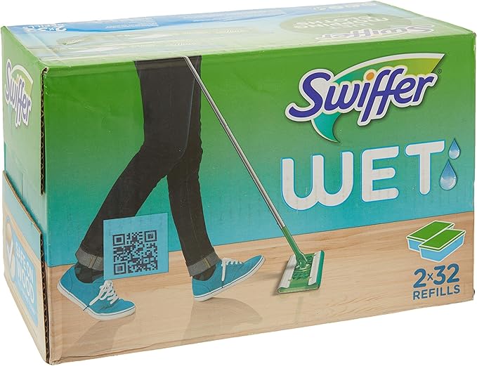 Swiffer Sweeper Wet Mopping Cloths Refills Open Window Fresh 32 Count Pack of 2