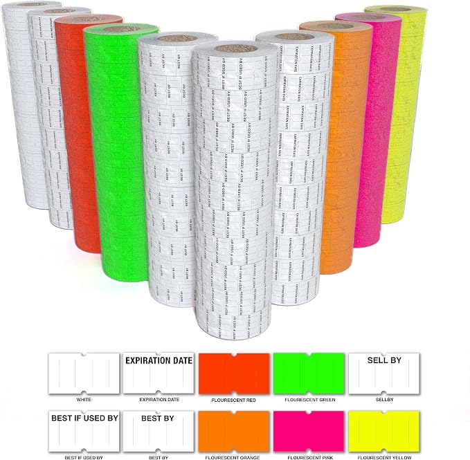 Kenco 18 1 Line Price Gun Kit - Choose Label Quantities and Colors - Includes Ink Rollers- 8 Digit Labeler for Pricing, Dating, and Coding