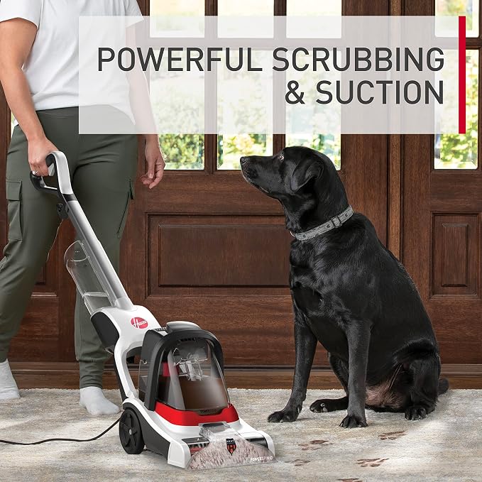 Hoover PowerDash Pet+ Compact Carpet Cleaner, Lightweight Carpet Shampooer | Heatforce Faster Drying, Pet Brush Roll, Use with a Carpet Cleaner Solution for a Bright, Refreshed Home