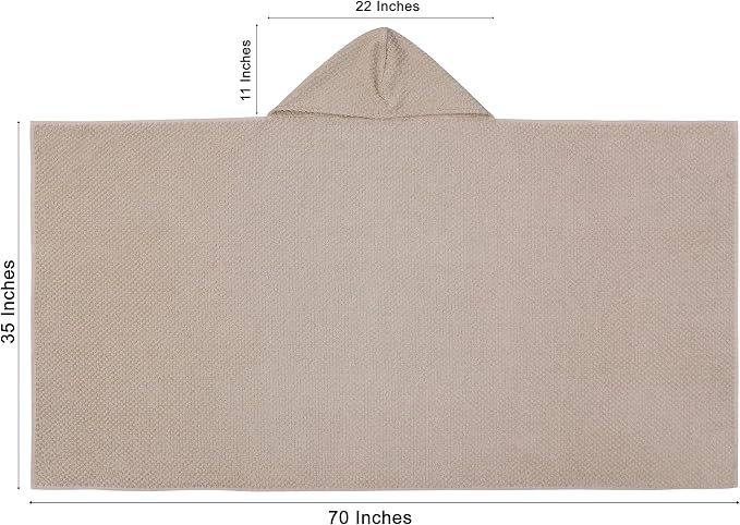 COTTON CRAFT Hooded Bath Towel for Adults – 100% Cotton Waffle Weave Towel | Oversized 35 x 70 inches Ringspun Terry Bath Sheet Wrap with a hood - Soft Super Absorbent Quick Dry – 450 GSM – Linen