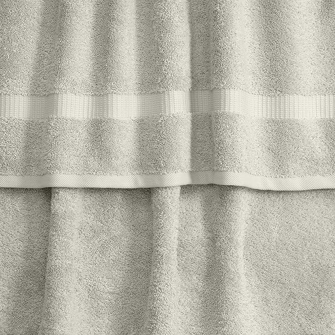 SALBAKOS 6-Piece 100% Turkish Cotton Hand Towels, 16x30 inch, Stone | Large Size Thick Super Soft Highly Absorbent, Versatile Hair Face & Hand Drying Towel, Premium Hotel Quality Made in Turkey