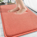 OLANLY Thick Memory Foam Bathroom Rugs 30x20, Absorbent Bath Mat, Coral | Soft Quick Dry Bath Rugs Mats, Non-Slip, Machine Washable Carpet for Bathroom Floor, Tub and Shower, Home Decor Accessories