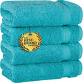 Cotton Paradise 100% Cotton Turkish Towel Set, Soft Absorbent Quick Dry, 4 Piece Hand Towel Set, Ocean Aqua
