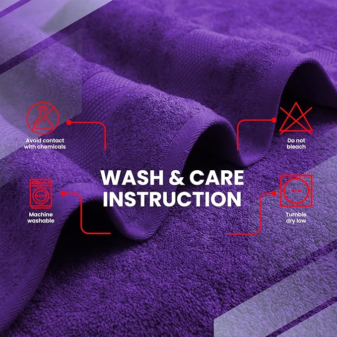 Infinitee Xclusives – Luxury Bath Sheets Towels – 1 Pack 600 GSM (35X70 Inches) – 100% Ring Spun Cotton Large Bath Towels for Bathroom (Profound Purple, Bath Sheets - Pack 1)
