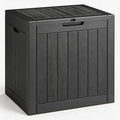 NUNU LAB 35 Gal Outdoor Storage Box Waterproof Lockable,Deck Box,Black | Waterproof Outdoor Storage Box, Lockable Lid Deck Box for Package Delivery, Backyard Bin for Garden Tools, Patio Cushion