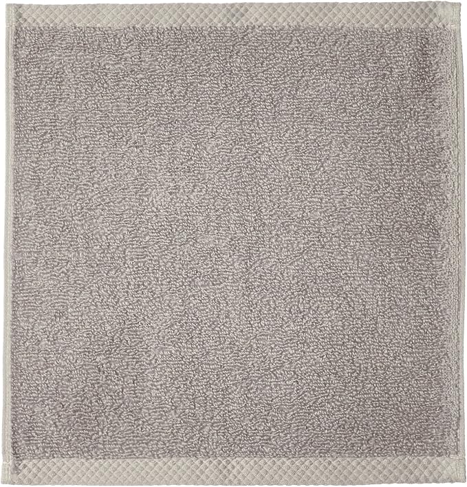 Amazon Basics 100% Cotton Washcloths, Quick-Dry, 12" x 12", Platinum, 12-Pack
