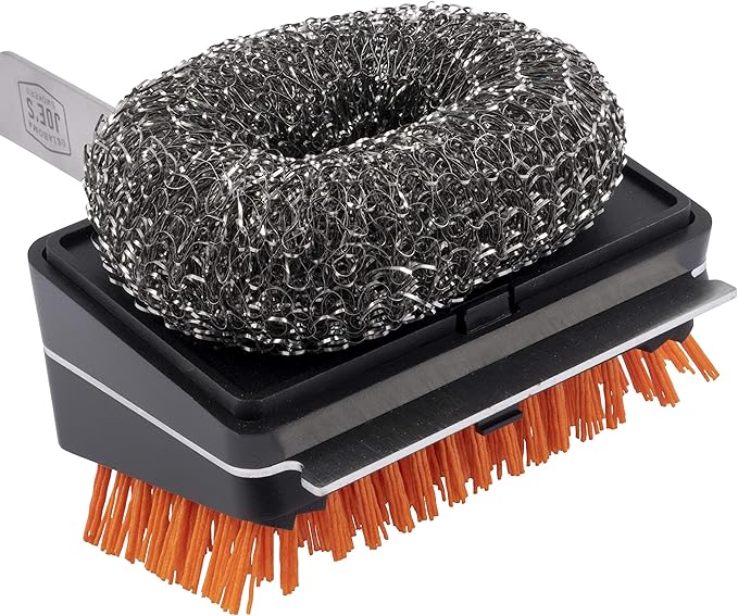 Oklahoma Joe's® Blacksmith Combo Grill Brush with Replaceable Nylon and Steel Wool Heads - 1517365R06 (Pack of 6)