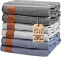 Gold CASE LYCIA Turkish Beach Towel Set of 6 – 100% Cotton Turkish Beach Towels Bulk 70 x 38'' – LYCIA Oversized, Quick Dry & Sand Free Beach Towel – Lightweight Towels Set in Multi Dark Tones