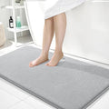 OLANLY Memory Foam Large Bathroom Rug 45x27, Absorbent Bath Mat, Light Grey | Soft Quick Dry Bath Mat Rugs, Non-Slip, Machine Washable Mat for Bathroom Floor, Tub and Shower, Home Decor Accessories