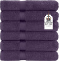 HERCULEAN Premium Bath Towels 24 x 48 Pack of 6 | Quick Dry and Highly Absorbent | 100% Cotton Terry Towels for Bathroom - Perfect for Shower - Pool and Spa - Luxury Soft Towels - Plum