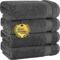 Cotton Paradise 100% Cotton Turkish Towel Set, Soft Absorbent Quick Dry, 4 Piece Hand Towel Set, Dark Gray