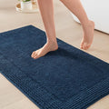 Madison Park Splendor Reversible 100% Cotton Bath Rug, 24 x 36, Navy | Tufted Bathroom Mat, 3000 GSM, Hotel Quality, Luxurious Plush, Medium Pile, Absorbent, Quick Dry, OEKO-TEX, Shower Room Décor