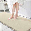 OLANLY Memory Foam Bathroom Runner Rug 70x24, Absorbent Long Bath Mat, Sand | Soft Quick Dry Bath Mat Rugs, Non-Slip, Machine Washable Mat for Bathroom Floor, Tub and Shower, Home Decor Accessories