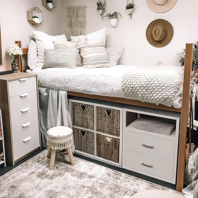 BOLUO White Closet Drawers with Open Shelf for Closet Organizers and Storage Bedroom Dorm Modern Large
