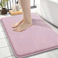 OLANLY Memory Foam Small Bathroom Rug 24x16, Absorbent Bath Mat, Dusty Rose | Soft Quick Dry Bath Mat Rugs, Non-Slip, Machine Washable Mat for Bathroom Floor, Tub and Shower, Home Decor Accessories
