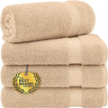 Cotton Paradise Turkish Towel Set, Soft Absorbent Quick Dry, 4 Piece Bath Towel Set, Beige