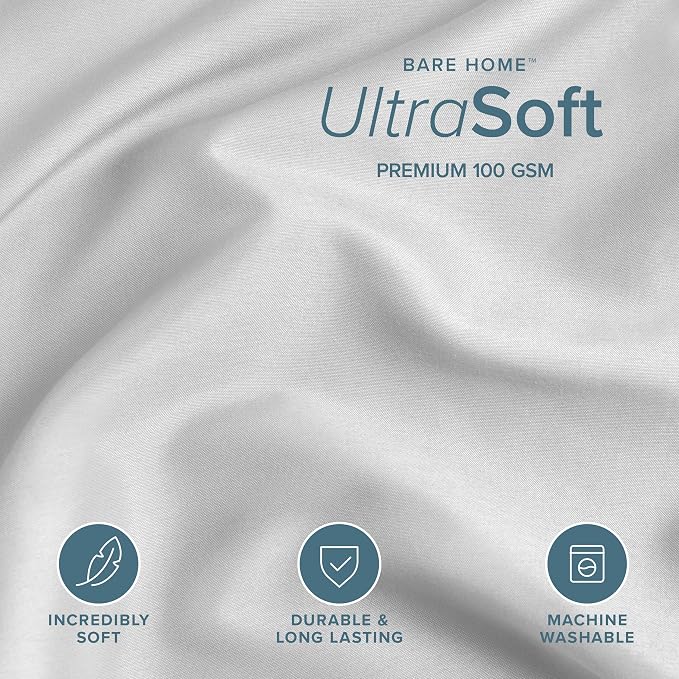 Bare Home Bedding Duvet Cover Queen Size - Premium 1800 Super Soft Collection - Lightweight, Cooling - Soft Breathable Bedding Duvet Cover (Queen, Cloud Grey)