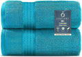 COZYART Luxury Bath Towels 2 PCS, Teal 100% Turkish Cotton 650 GSM | OEKO-Tex 100 Certified Zero Twist Ring Spun, Soft Absorbent Quick Dry, Plush Fluffy, Breathable Hotel Quality for Daily Use