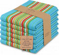 Urban Villa Kitchen Towels Waffle Stripes Dish Towels for Kitchen Azure Color Set of 6 Kitchen Towels Highly Absorbent Cotton Over Sized 20X30 in with Mitered Corners Kitchen Hand Tea Towels