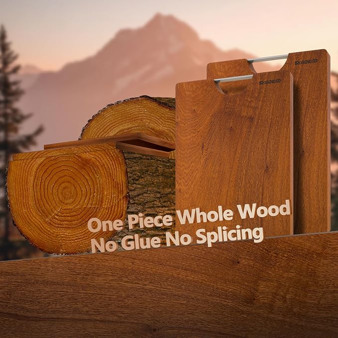Brosisincorp Sapele Wood Cutting Board One Piece No Glue 15.74"L*11.81"W | Real Solid Whole Single Hardwood, Pre-Oiled Non Toxic No Joint, Reversible Heavy Duty Thick, Edge Grain Without Juice Grooves