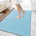 OLANLY Large Bathroom Rugs 59x35, Extra Soft Absorbent Chenille Bath Rugs, Rubber Backing Quick Dry, Machine Washable Bath Mats for Bathroom Floor, Tub and Shower, Home Decor Accessories, Sky Blue