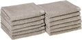 Amazon Basics 100% Cotton Washcloths, Quick-Dry, 12" x 12", Platinum, 12-Pack