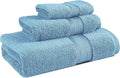 LANE LINEN Bath Towel Set Soft Absorbent Quick Dry 100% Cotton - Blue | Cotton Bath Towel Set - Long-Lasting Comfort, Hotel-Style Look, Gets Softer With Every Wash, Machine Washable, Densely Woven