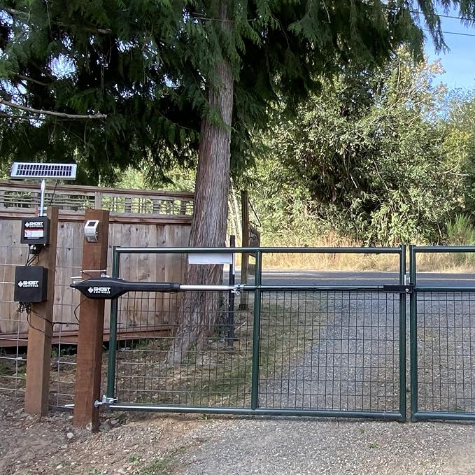 Ghost Controls Heavy Duty Dual Solar Automatic Gate Opener with Dual Premium Wireless Keypads