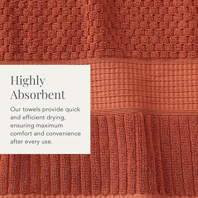 NY Loft 100% Cotton 2-Pack Oversized Bath Towel Set | Clay | Quick-Dry | Two Oversized 35" x 70" Bath Towels / Bath Sheets | Super Absorbent | Designer-Styled Texture