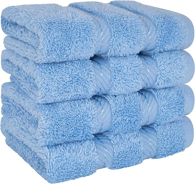 American Soft Linen 100% Cotton Luxury Turkish Towels, 4 PC Washcloth Set | Soft Absorbent Quick Dry OEKO Tex Standard 100 Certificated Durable Machine Washable Breathable Premium Hotel Quality