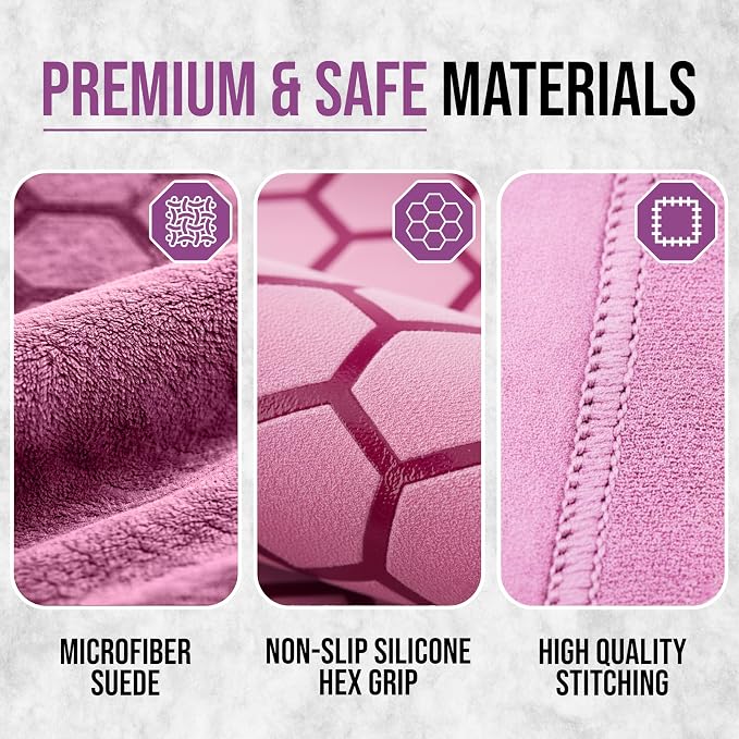 Clever Yoga Hot Yoga Mat Towel – Non-Slip Grip for Hot Yoga, Sweat Absorbent, Honeycomb Silicone Grip, Stays Flat – Ideal for Pilates, Travel, Washable & Lightweight - Lilac