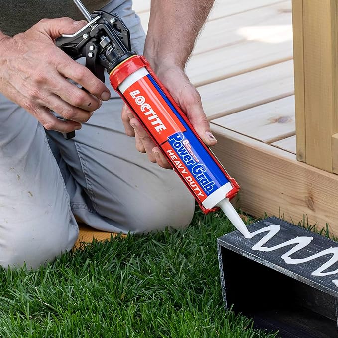 Loctite Power Grab Express Heavy Duty Construction Adhesive, 9 fl oz Cartridge, 12 Pack - Versatile Construction Glue for Cement, Tile, Wall & More
