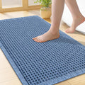 Smiry Waffle Bath Mat 24x16, Extra Soft Absorbent Bathroom Rugs, Non Slip Machine Washable Quick Dry Bath Rugs for Bathroom Floor, Tub, Shower, Home Decor Accessories, Blue