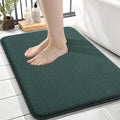OLANLY Memory Foam Small Bathroom Rugs 24x16, Absorbent Mat, Blackish Green | Soft Quick Dry Bath Mat Rugs, Non-Slip, Machine Washable Mat for Bathroom Floor, Tub and Shower, Home Decor Accessories