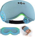 LC-dolida Bamboo Cotton Weighted Bluetooth Sleep Masks, 3D Weighted Sleep Masks with Bluetooth 5.4 Headphones, Total Blackout Bluetooth Sleep Mask for Women Men, Weight Eye Mask for Sleeping, Ash Blue