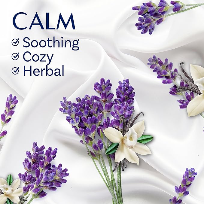Downy CALM, Mega Dryer Sheets, Laundry Fabric Softener, Lavender and Vanilla Bean, 130 Count