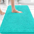 OLANLY Bathroom Rugs 32x20, Extra Soft Absorbent Chenille Bath Rugs, Rubber Backing Quick Dry, Machine Washable Bath Mats for Bathroom Floor, Tub and Shower, Home Decor Accessories, Teal