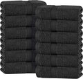 White Classic Black Hand Towels for Bathroom [12 Pack] Cotton Hand Towel Bulk for Gym, Kitchen and Spa, 16x27 Inches Soft Highly Absorbent Quick Dry Terry Salon Towels