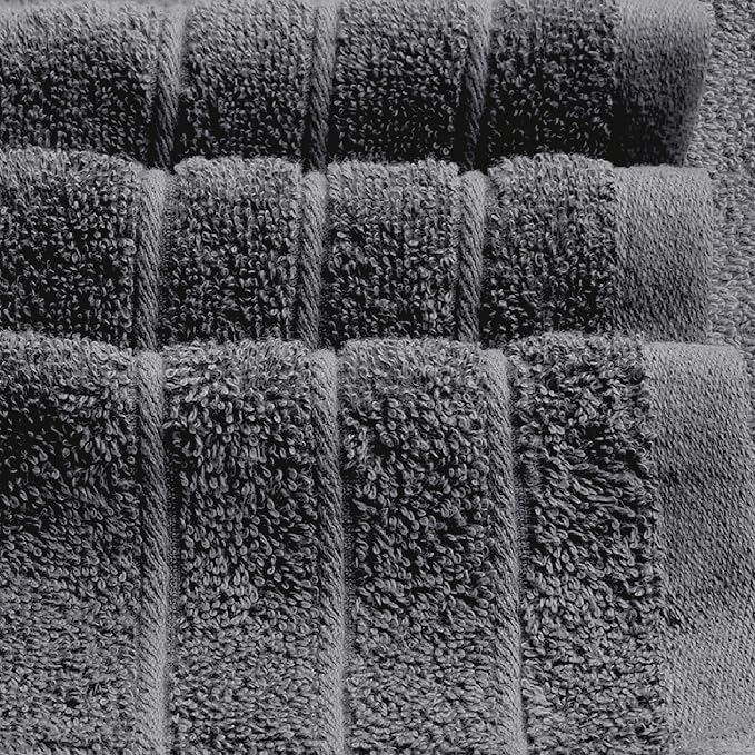 Tens Towels 4 Piece Extra Large Bath Towels 30 x 60 Inches, Dark Grey | 100% Cotton, Larger & Lighter Weight, Quicker to Dry, Super Soft and Absorbent, Perfect for Bathroom