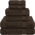 Cotton Paradise 100% Cotton Turkish Towel Set, Soft Absorbent Quick Dry, 6 Piece Towel Set, Chocolate Brown