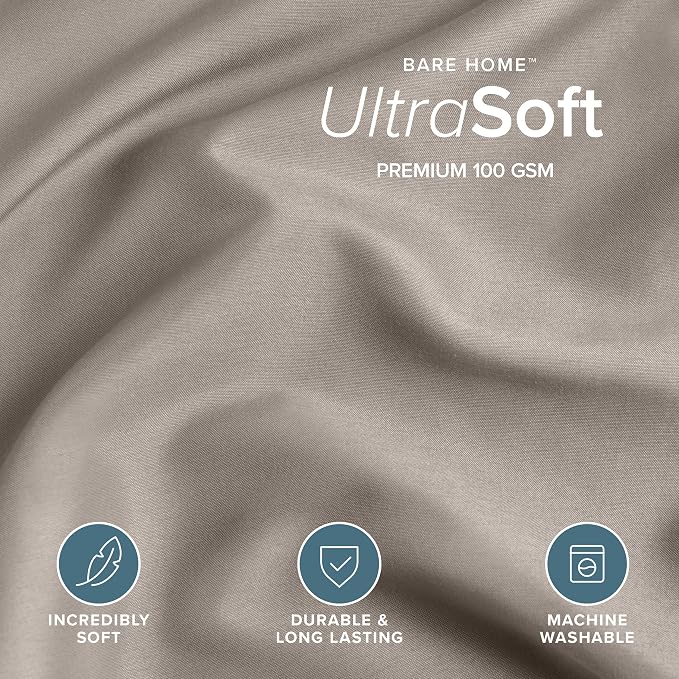 Bare Home Bedding Duvet Cover Queen Size - Premium 1800 Super Soft Collection - Lightweight, Cooling - Soft Breathable Bedding Duvet Cover (Queen, Khaki)