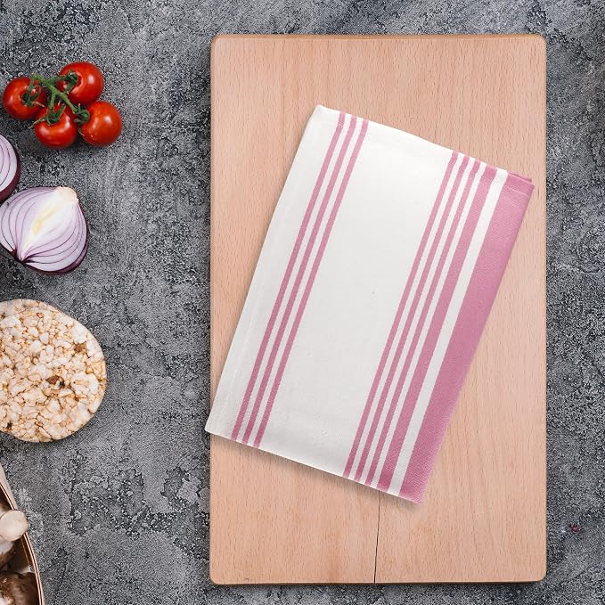 Urban Villa Easter Kitchen Towels 100% Cotton Dish Towels for Kitchen (Set of 6)20”x30” Dish Cloths Highly Absorbent Kitchen Linen Set with Hanging Loop Perfect for Drying Dishes Cleaning Towels-Pink