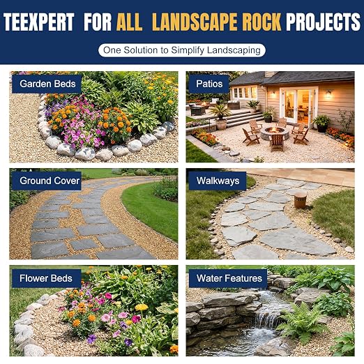 Teexpert Rock Glue for Landscaping: 30 OZ Gravel Glue for Pea Gravel, Stones– Strong Hold, Rainproof Landscape Adhesive for Outdoor Garden, Yard, Patio, Walkway & Driveway