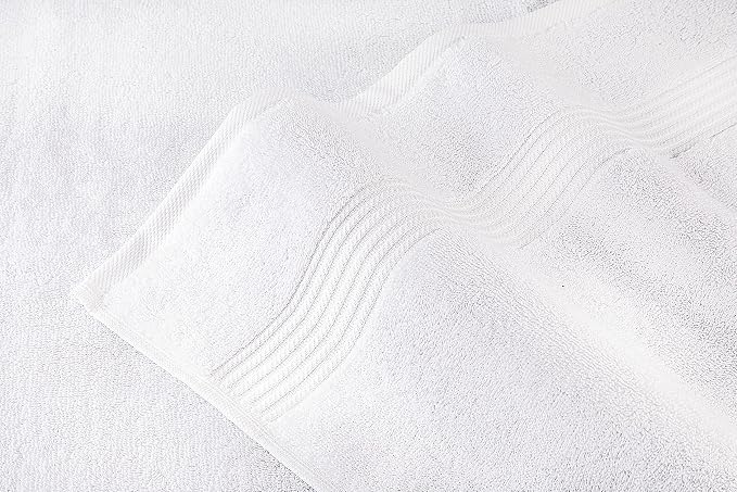 Hotel & Spa Quality Super Absorbent and Soft, Cotton, 6 Piece Turkish Towel Set for Kitchen and Decorative Bathroom, Includes 2 Bath Towels 2 Hand Towels 2 Washcloths, Snow White