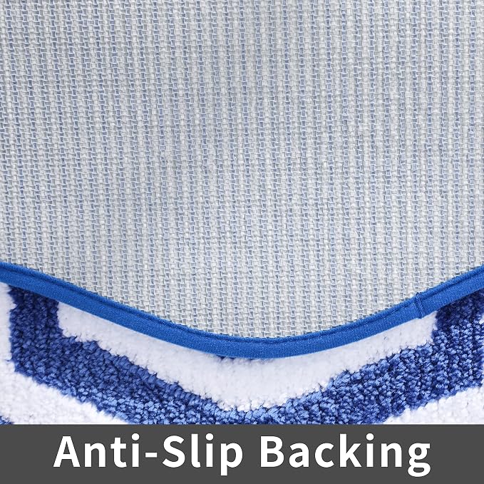 COSY HOMEER Extra Thick Bath Linen Sets - Anti-Slip Bath Rugs Mats Soft Plush 100% Strong Polyester Mat Living Room Bathroom Floor Water Absorbent(Blue,24x36 - Inches)