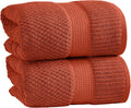 NY Loft 100% Cotton 2-Pack Oversized Bath Towel Set | Clay | Quick-Dry | Two Oversized 35" x 70" Bath Towels / Bath Sheets | Super Absorbent | Designer-Styled Texture